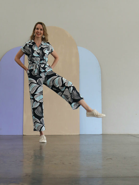 Clarence Navy oriental Jumpsuit (Size 32&40)