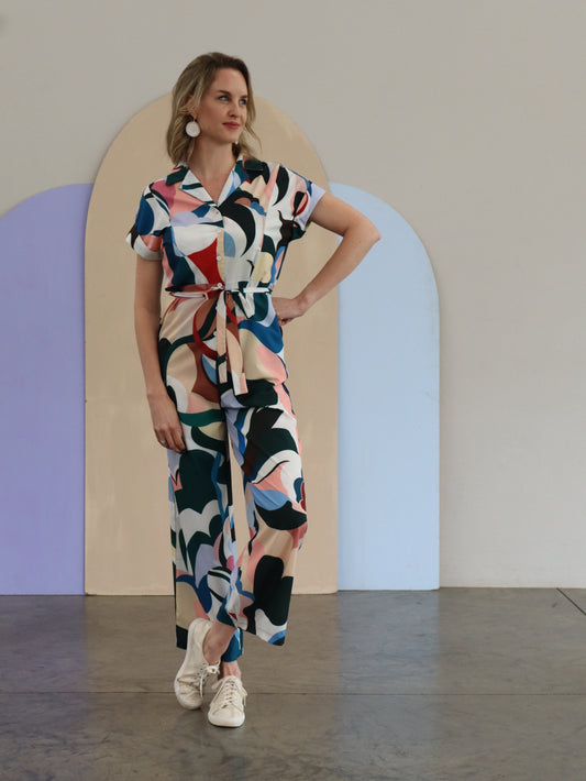 Clarence Graphic Bold Jumpsuit (Size 32)