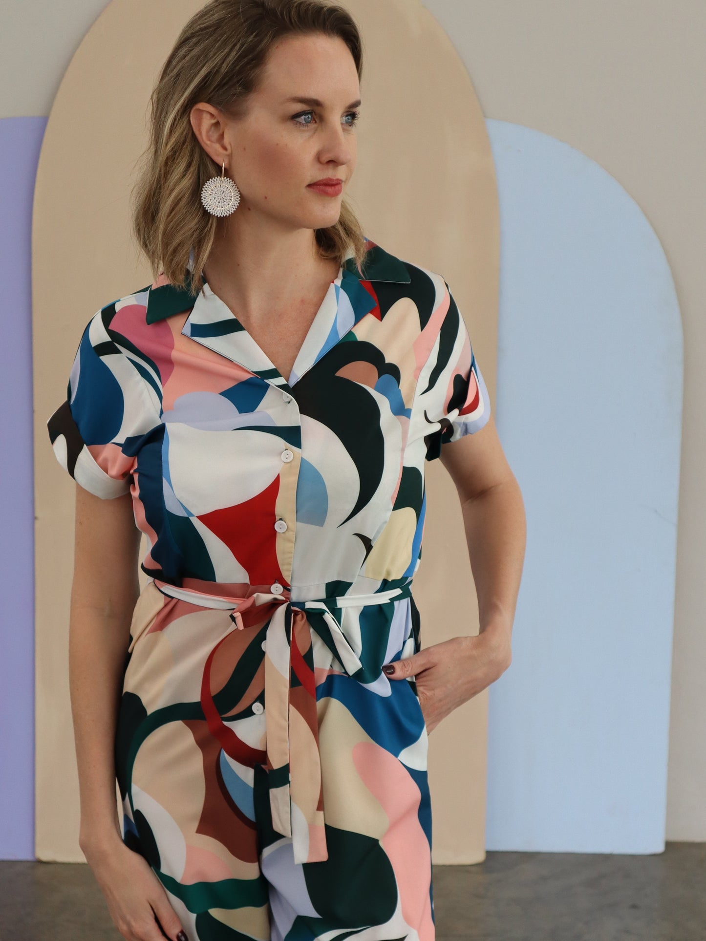 Clarence Graphic Bold Jumpsuit (Size 32)