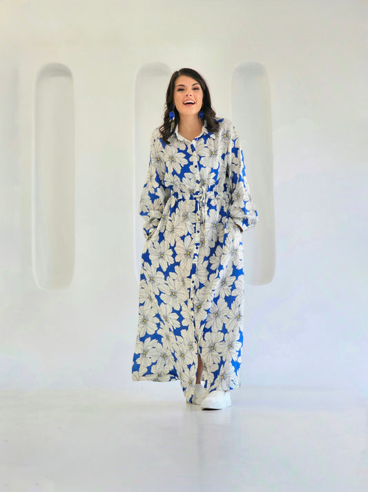 Livvie Maxi Sky Blossom Dress (Size XS/S)