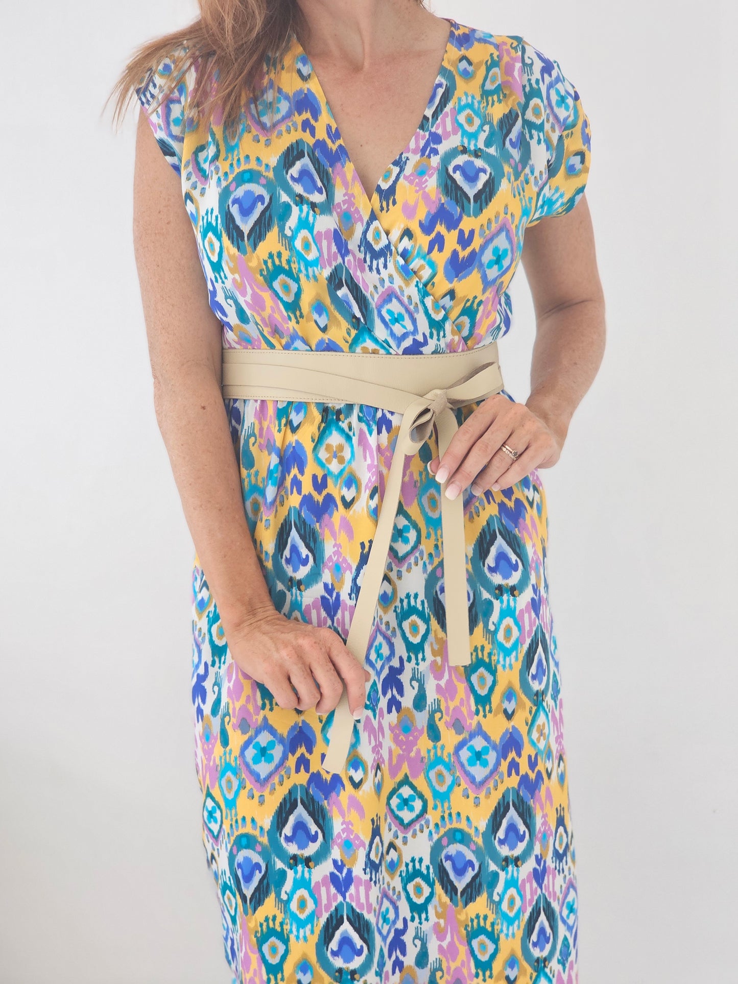 Luna Dress Purple Ikat Maxi