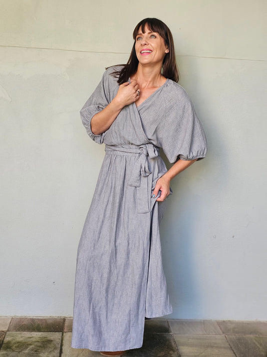 Nicole Wrap Dress Silver