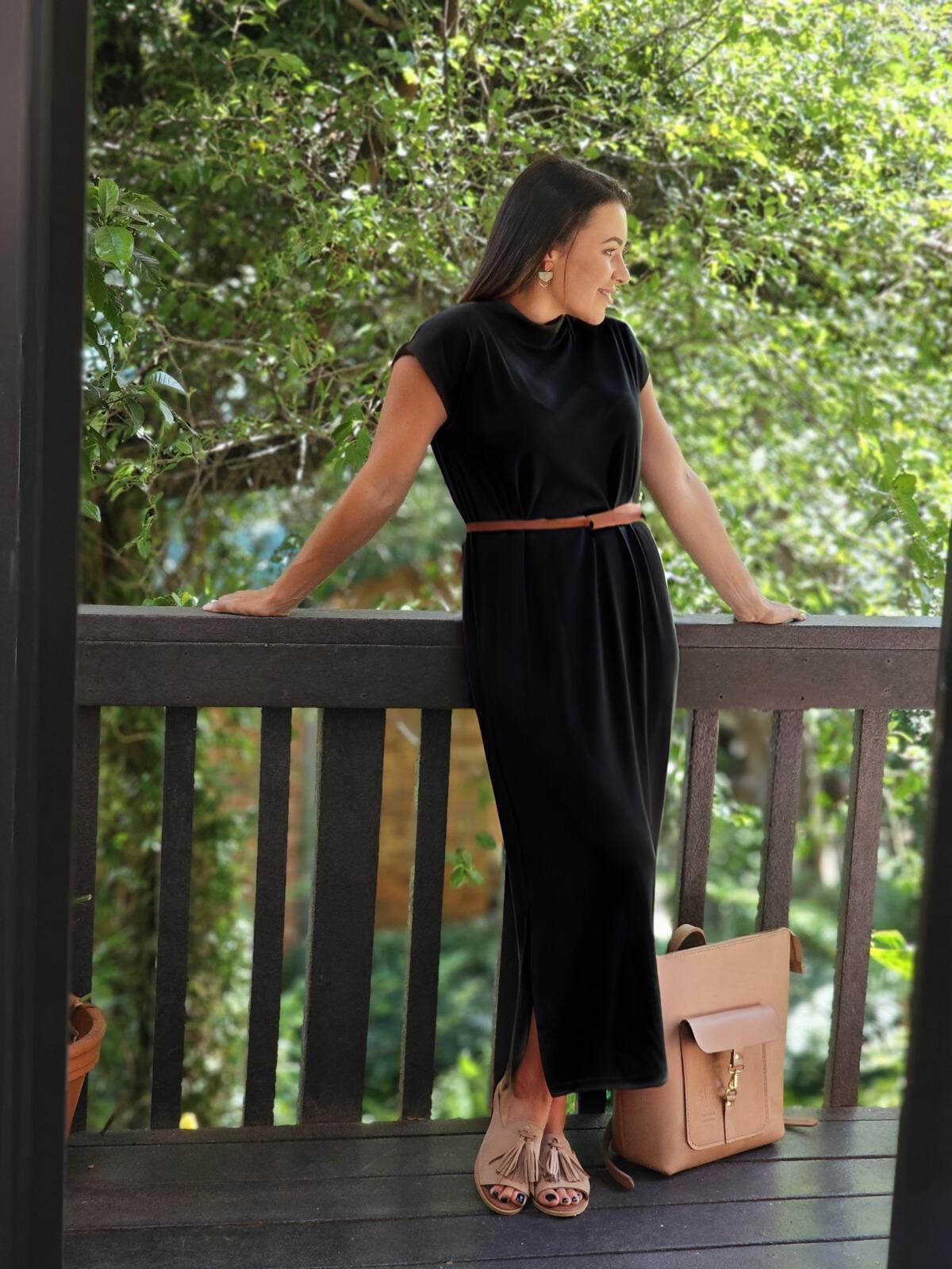 Ashley Knit Slip Dress Black