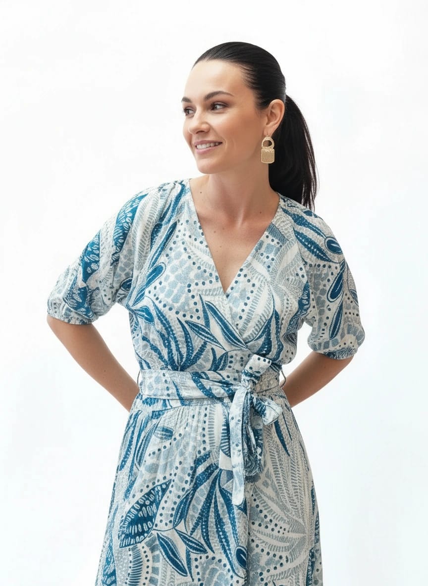 Nicole Dress Mosaic Fern