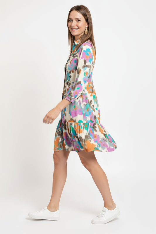 Linda Dress Warp Floral