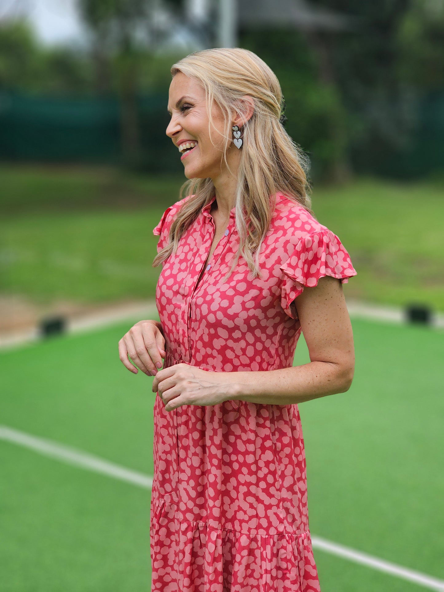 Linda Dress Pink Dot