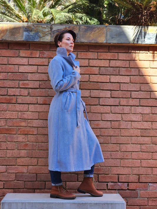 Maddison Coat Blue Herringbone (Size 3XL only)