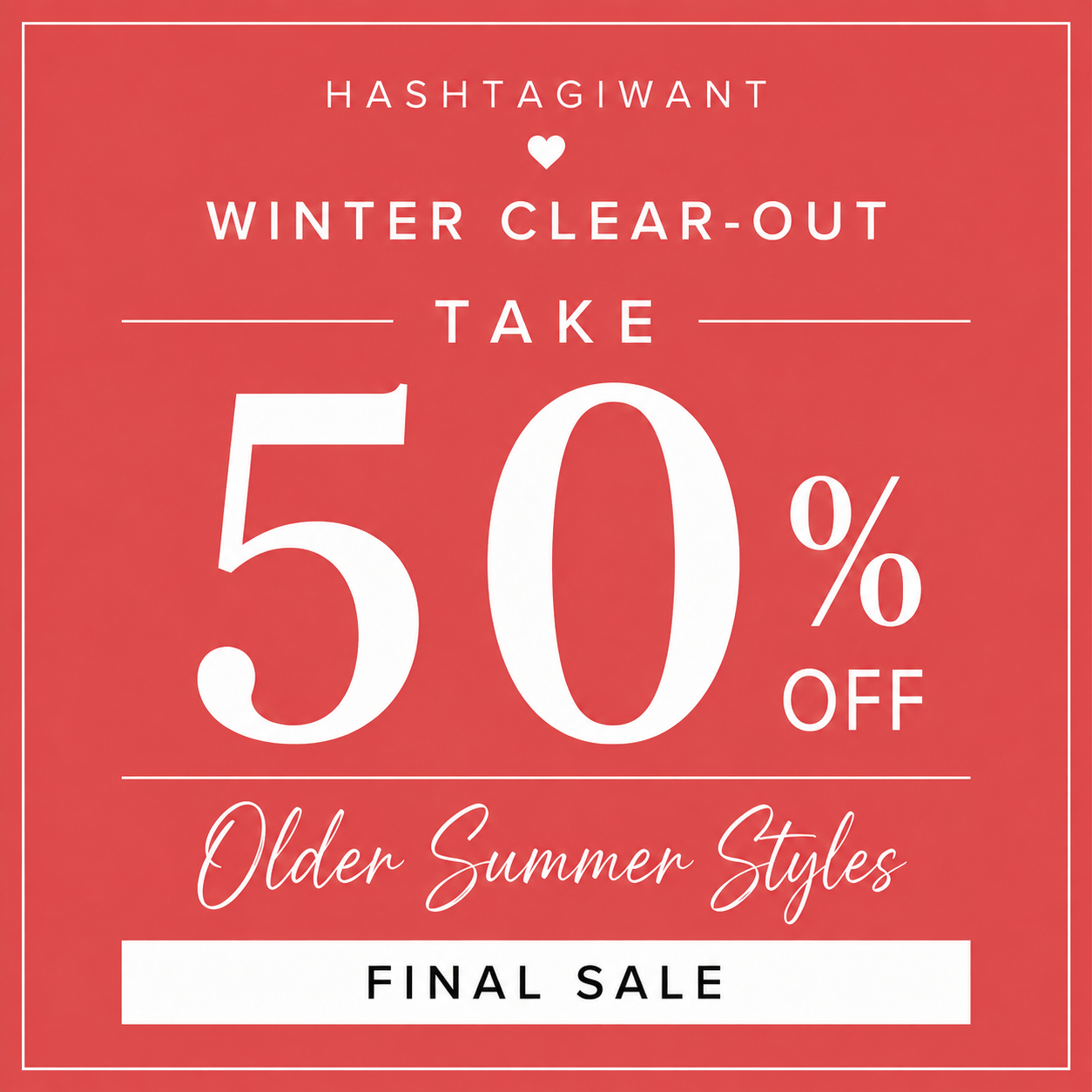 Sale Items 50% off