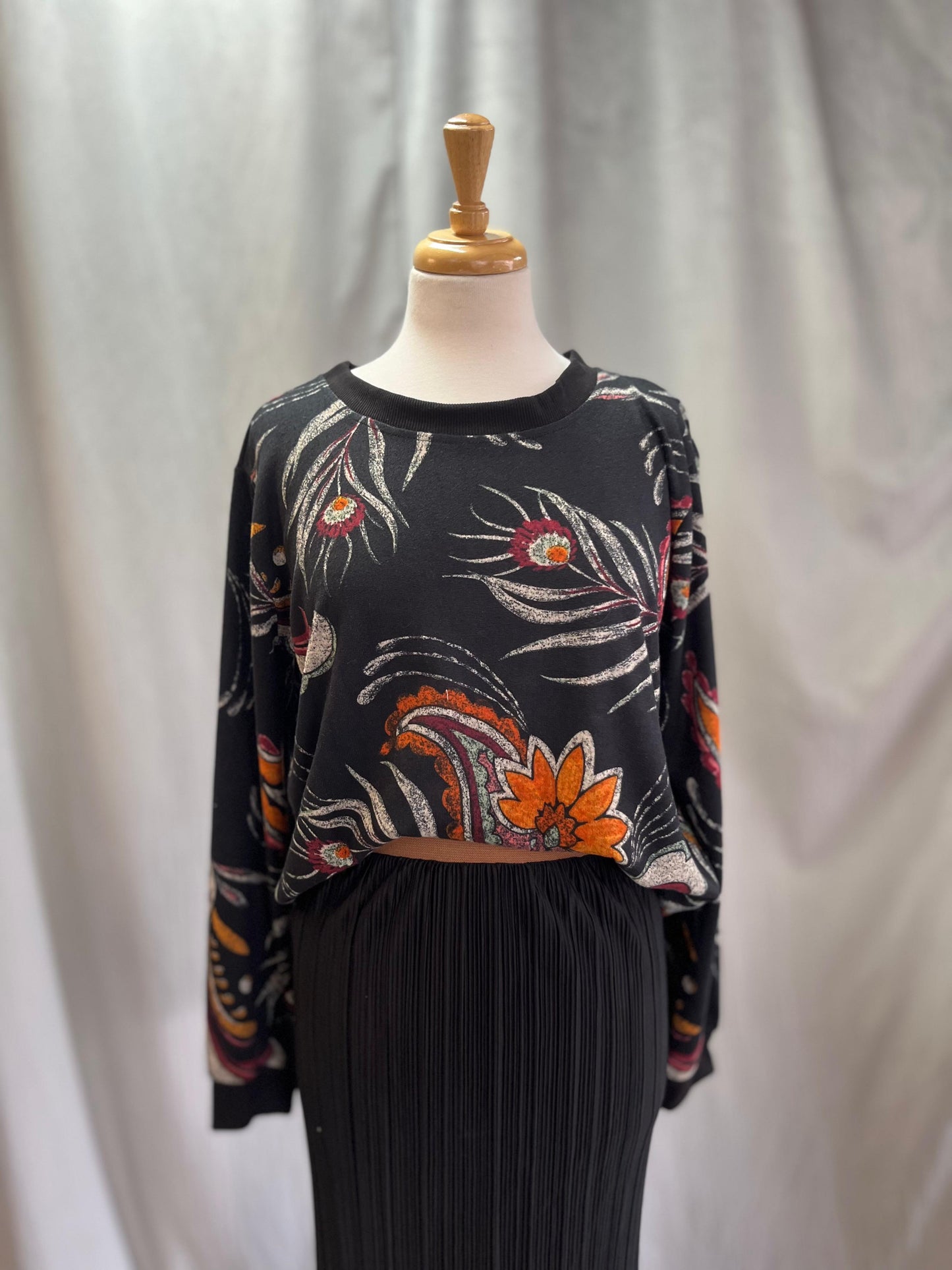 Grace Black floral Jersey (Size M)