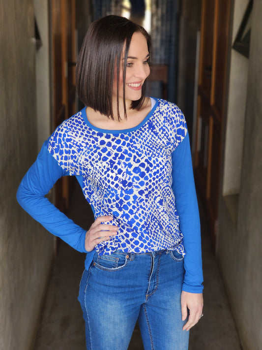 Simone Blue Snakeprint (Size XS, L & XL)
