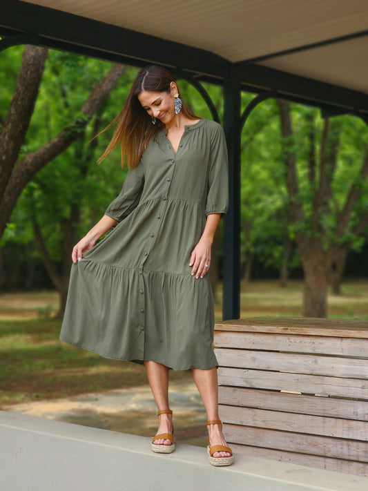 Nina Dress Khaki MIDI (Size 30&42)