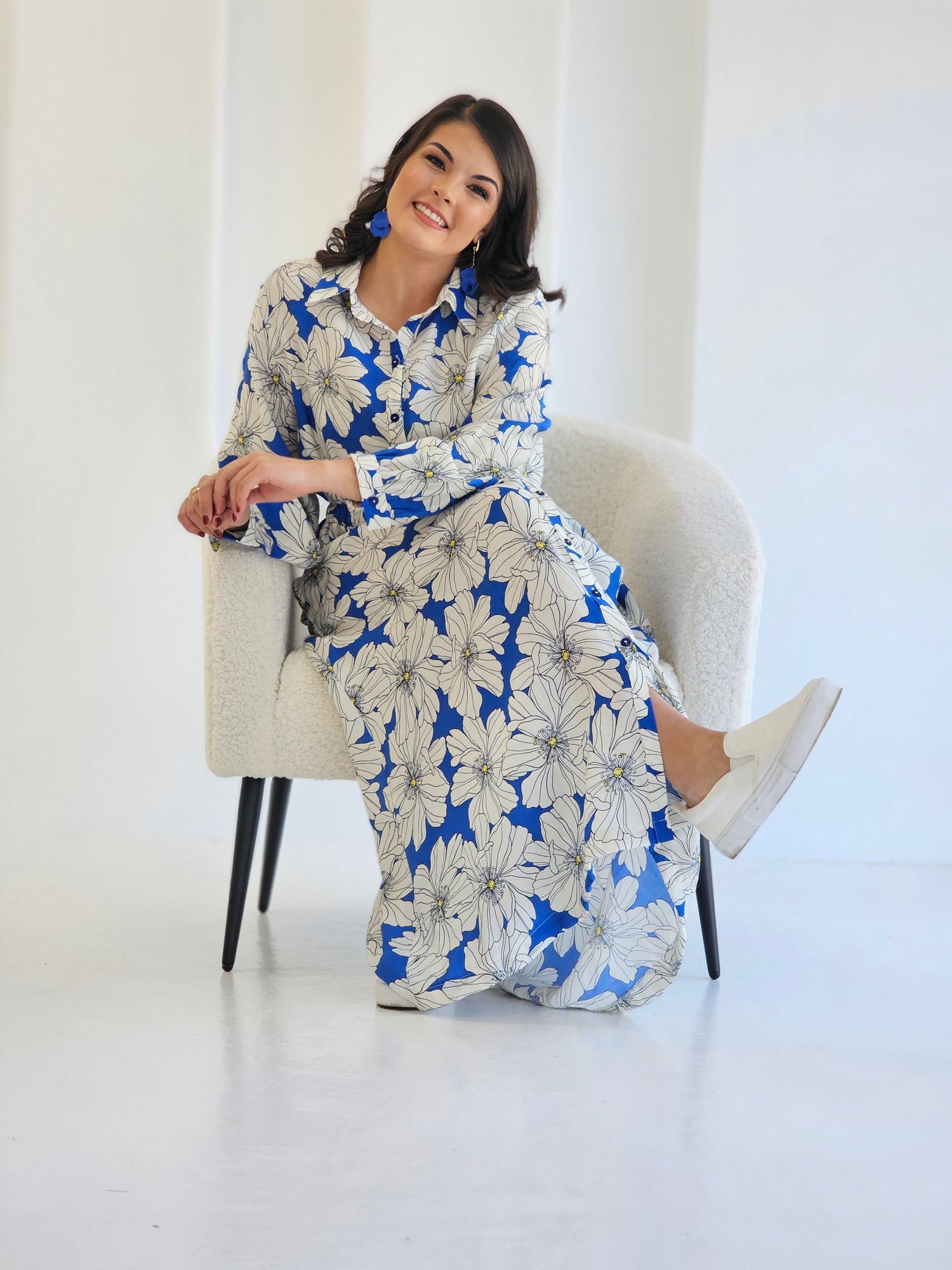 Livvie Maxi Sky Blossom Dress (Size S/M)