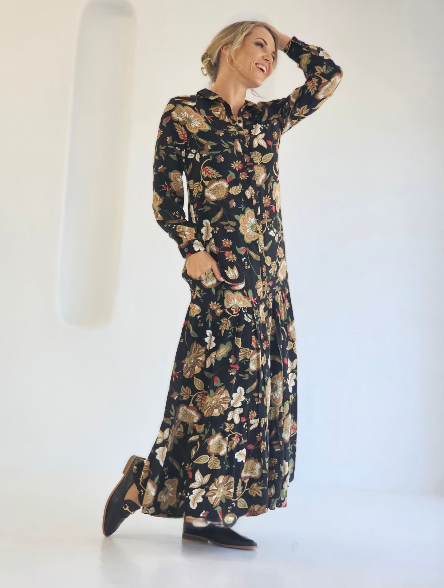 Trish Black Floral Dress