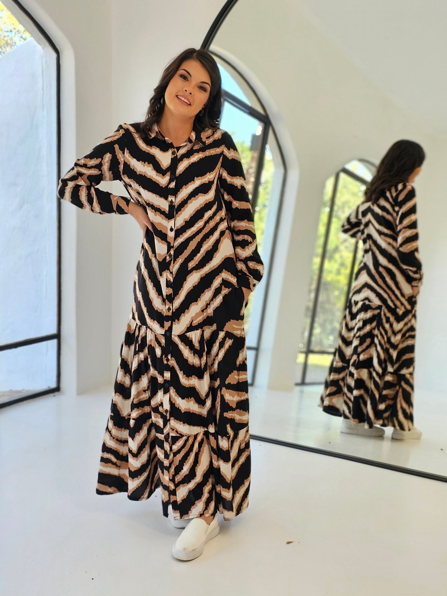 Trish Fancy Zebra Dress (Size 32&34)