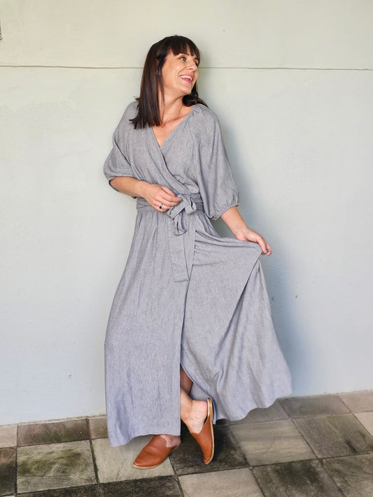 Nicole Wrap Dress Silver