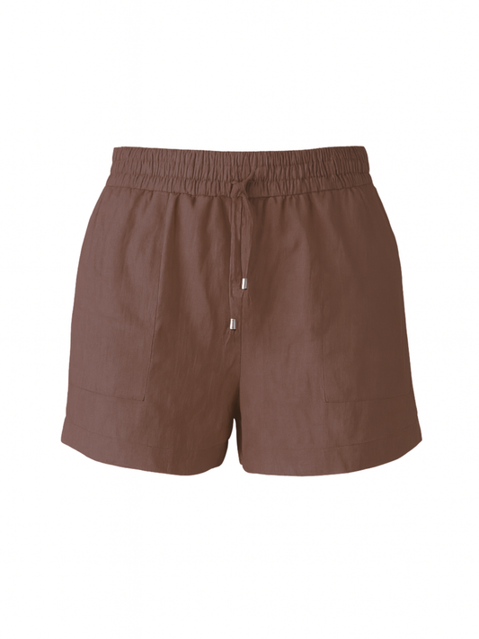 Harvest Shorts Choc 100% Linen