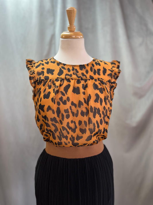 Amanda Leopard Sheer Chiffon (Size XS & XL)