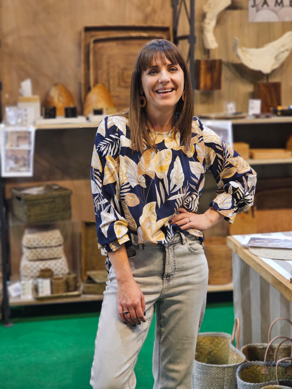 Ziro Blouse Navy Print