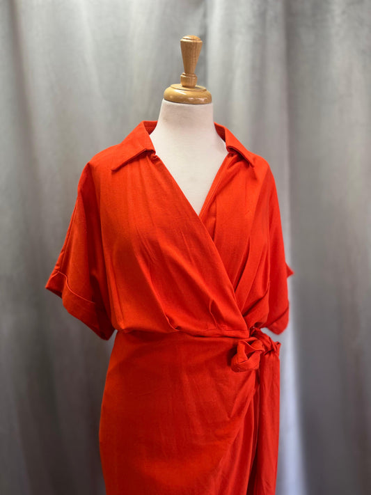 Aldi Wrap dress Tangarine (Size L/XL)