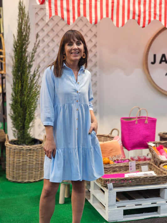 Linda Dress Sky Blue Delivery Date 3 September