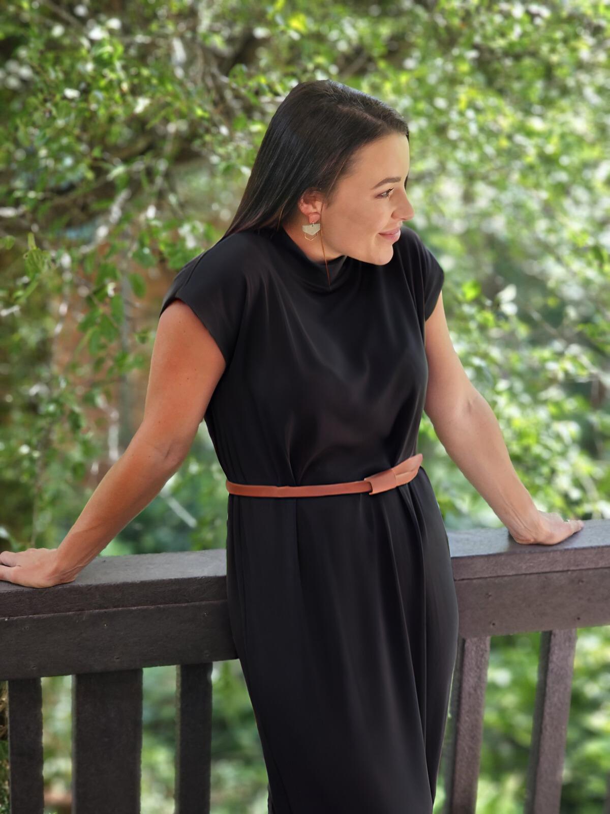 Ashley Ribbed Slip Dress Black