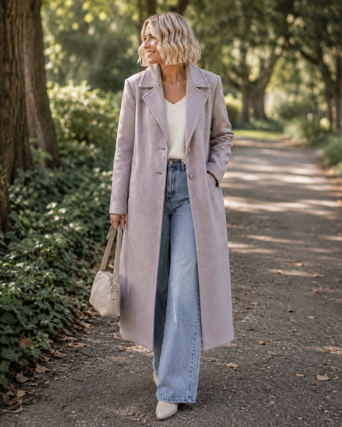 Jane Coat Maxi Rose Melange