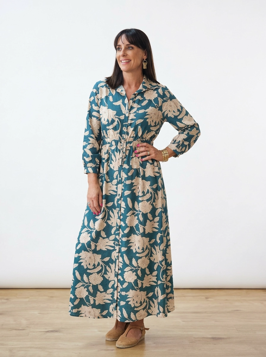 Livvy Dress Azure Saffron