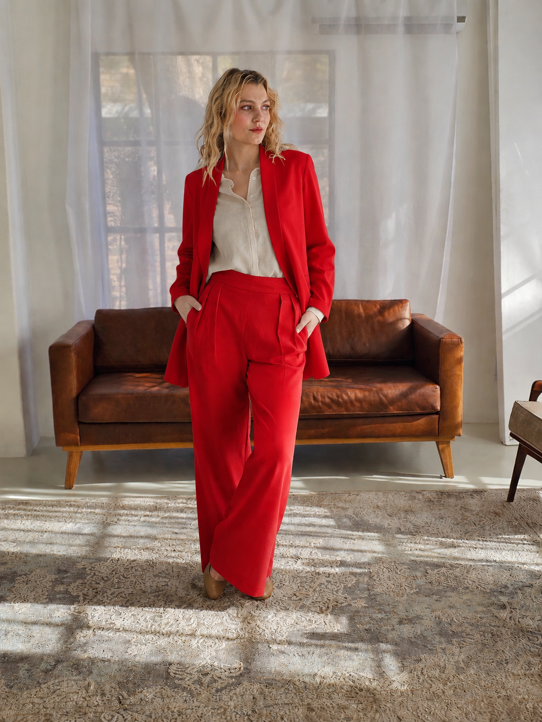 Delia Wide leg trouser Candy