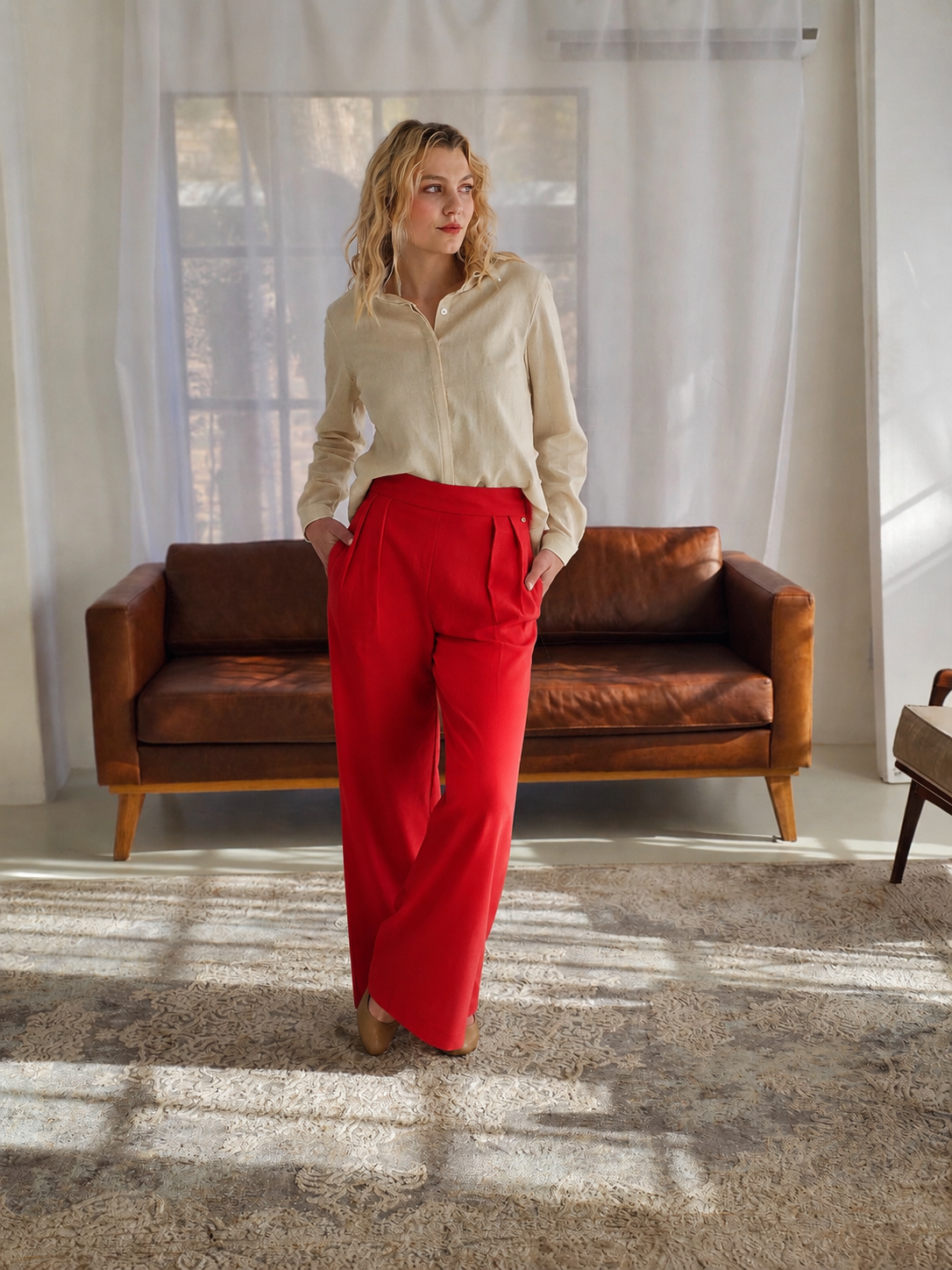 Delia Wide leg trouser Candy