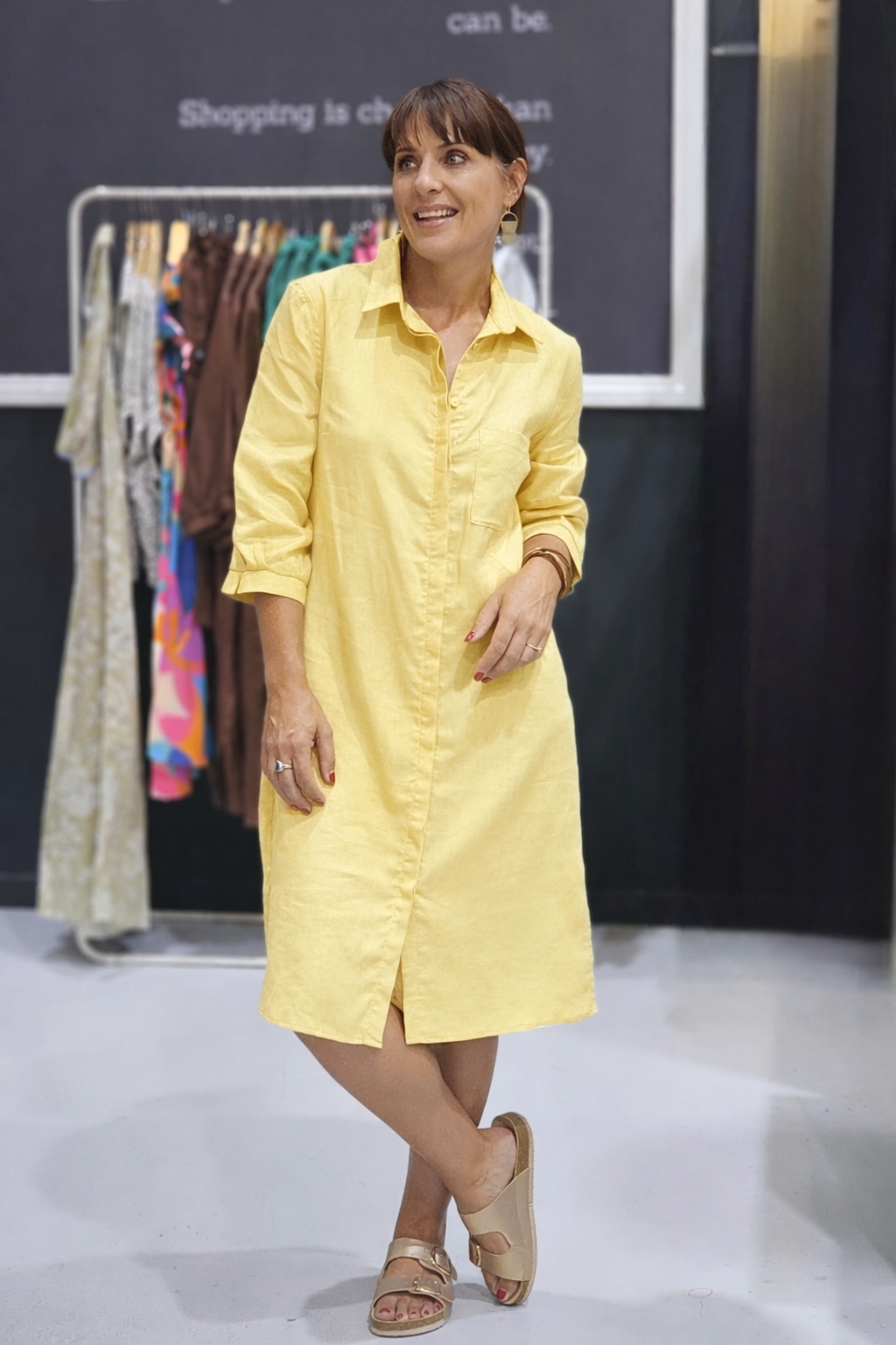 Drift Dress Maize 100% Linen