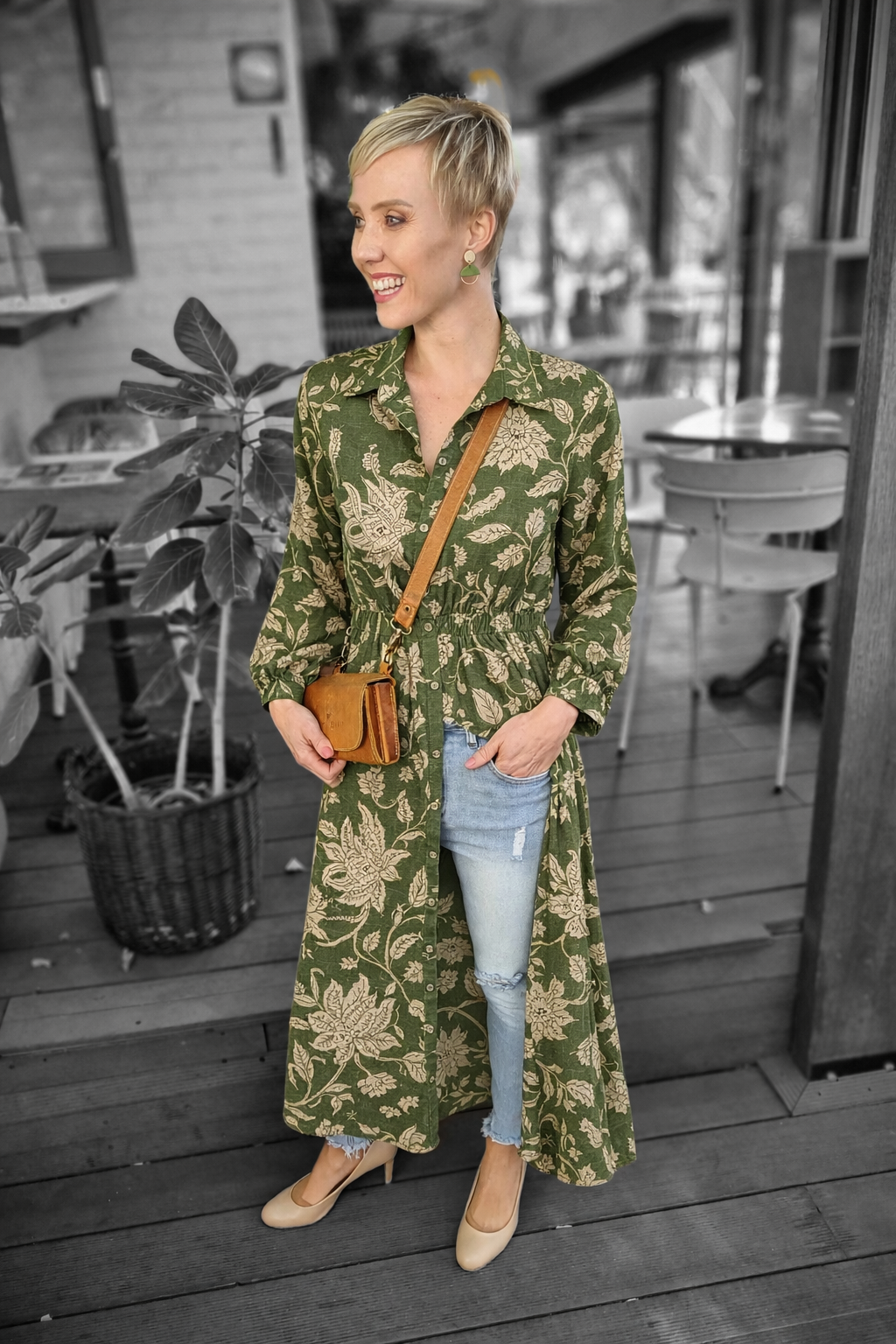 Livvy Dress Moss Saffron Pre-Order