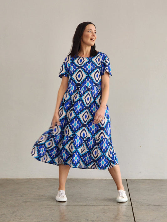 Bonita Blue Argyle Dress