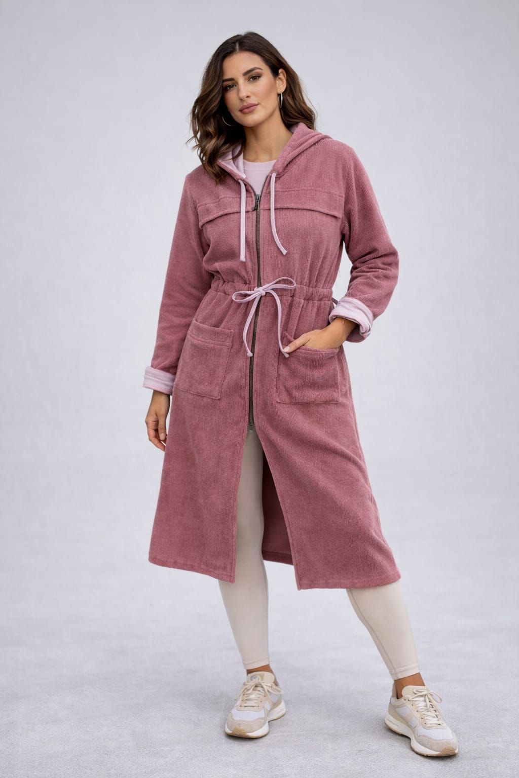 Amira Hoodie Knitted Rose