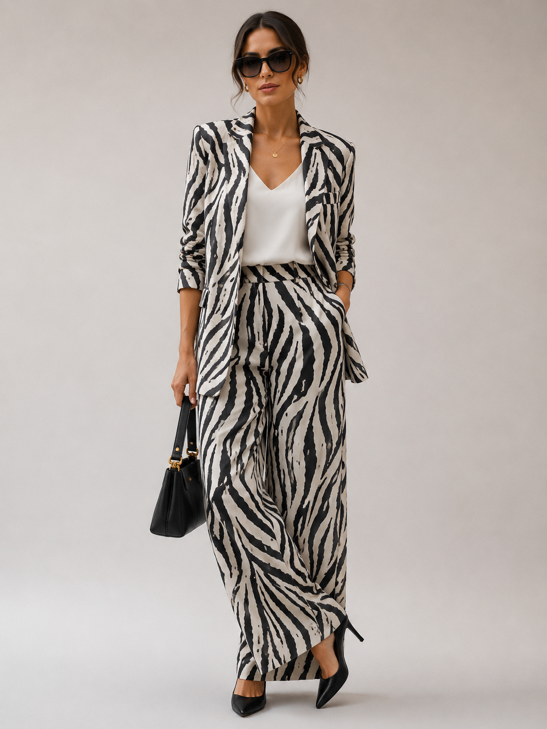 Delia Wide leg trouser Zebra