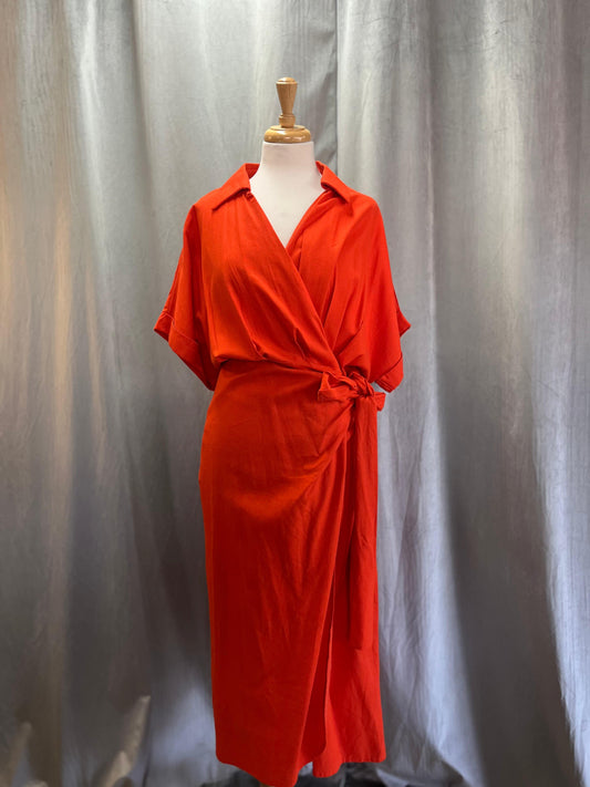 Aldi Wrap dress Tangarine (Size L/XL)