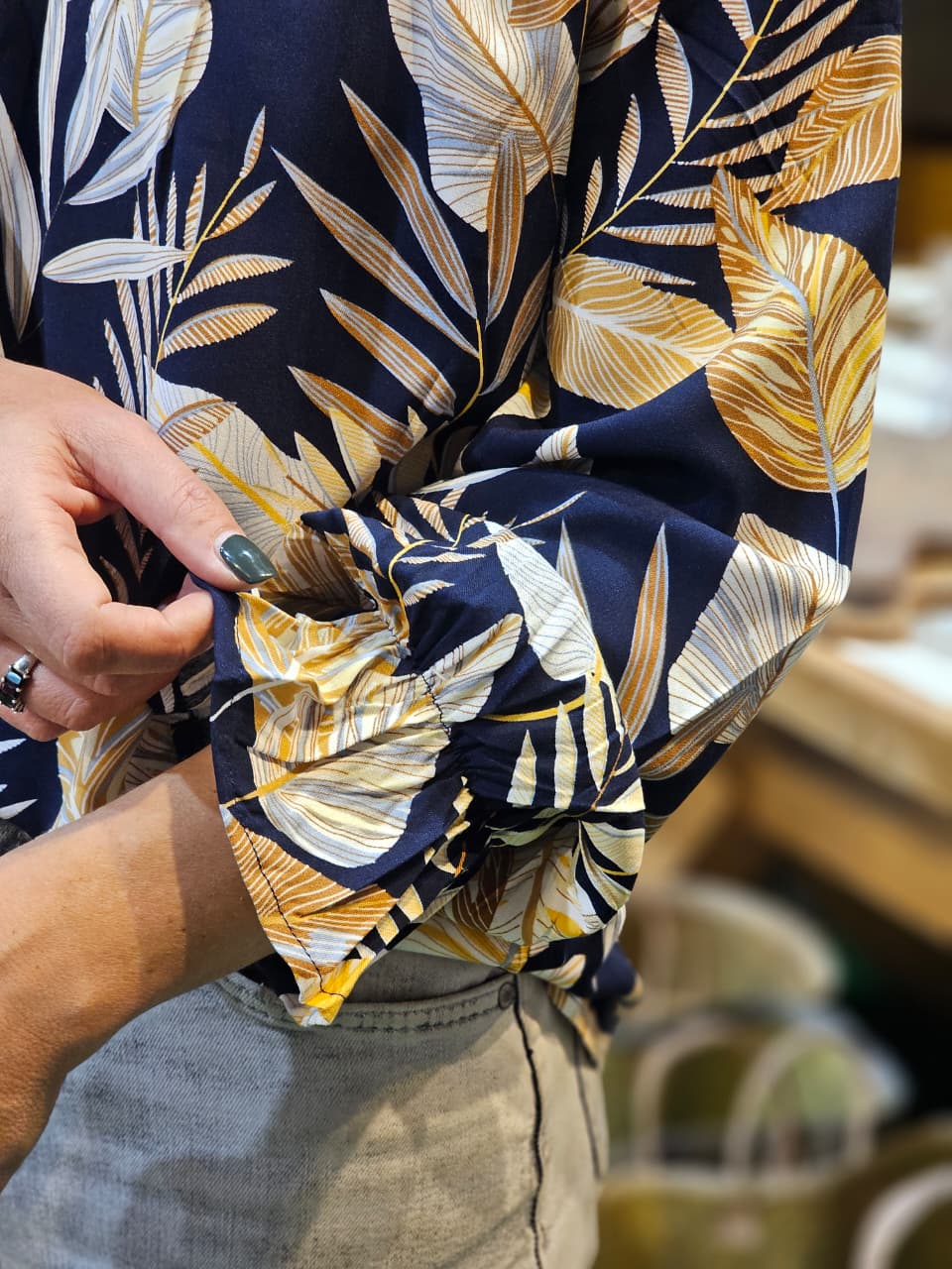 Ziro Blouse Navy Print