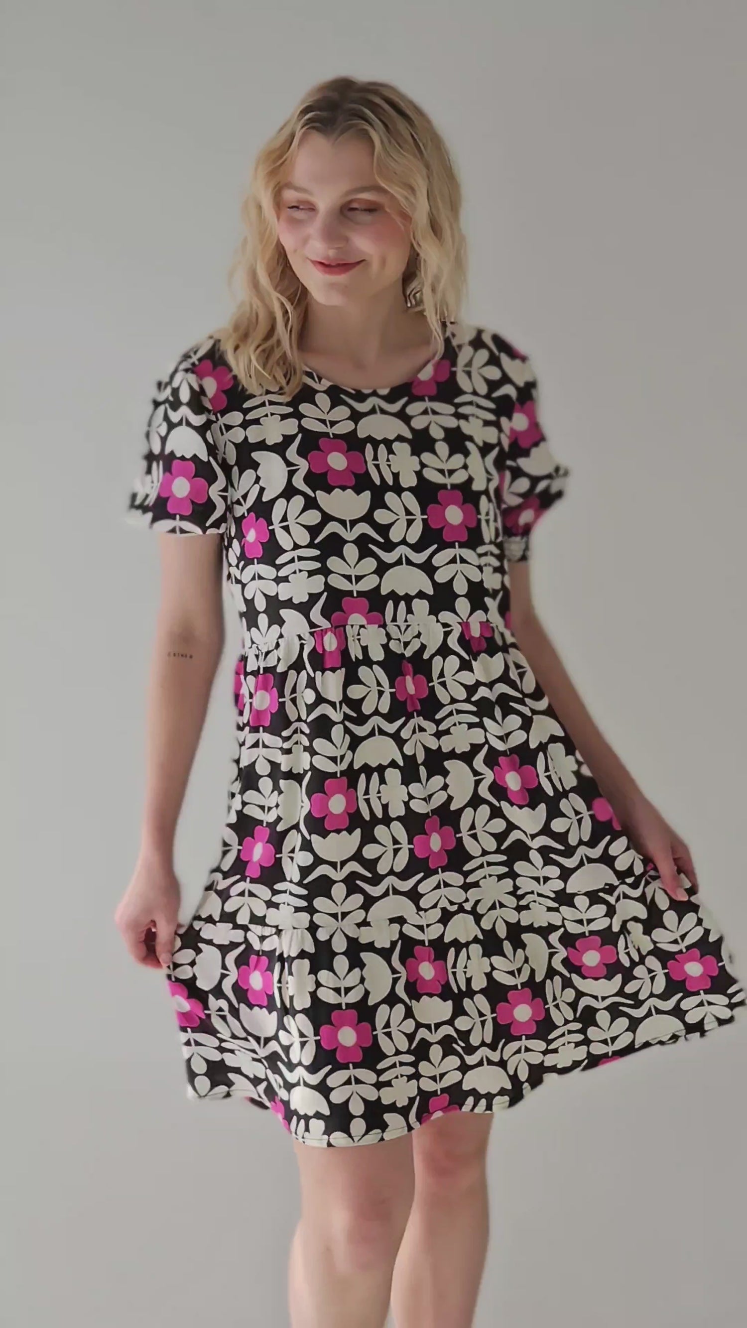 Brooklyn Dress Mono Bloom