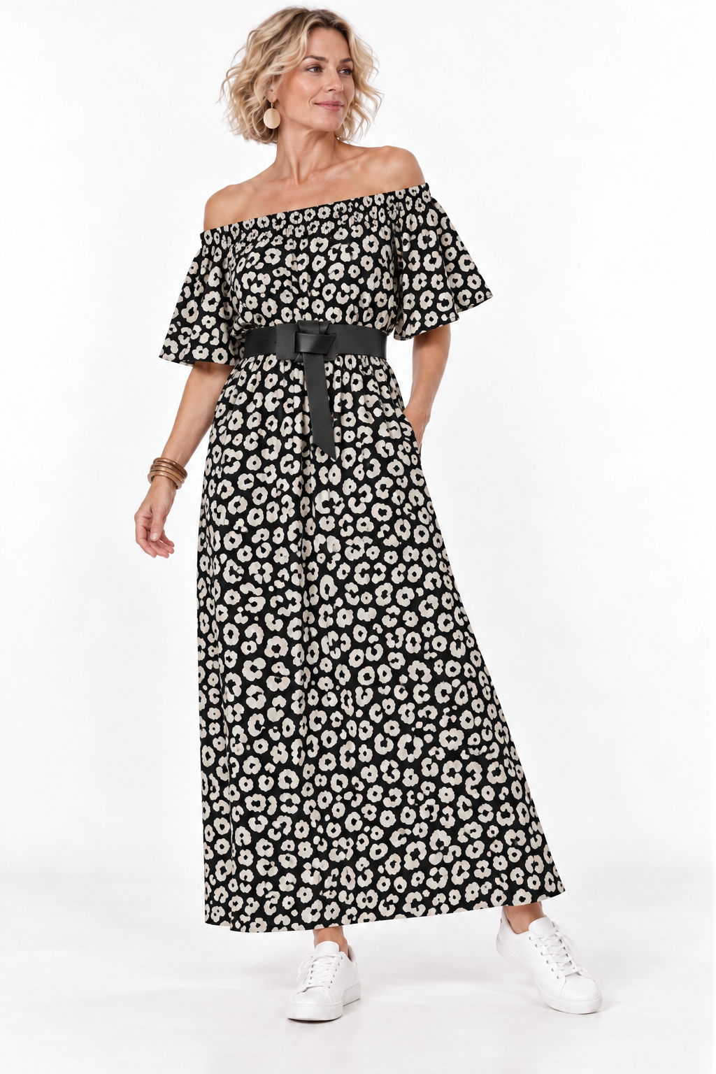 Frida Dress Black/White