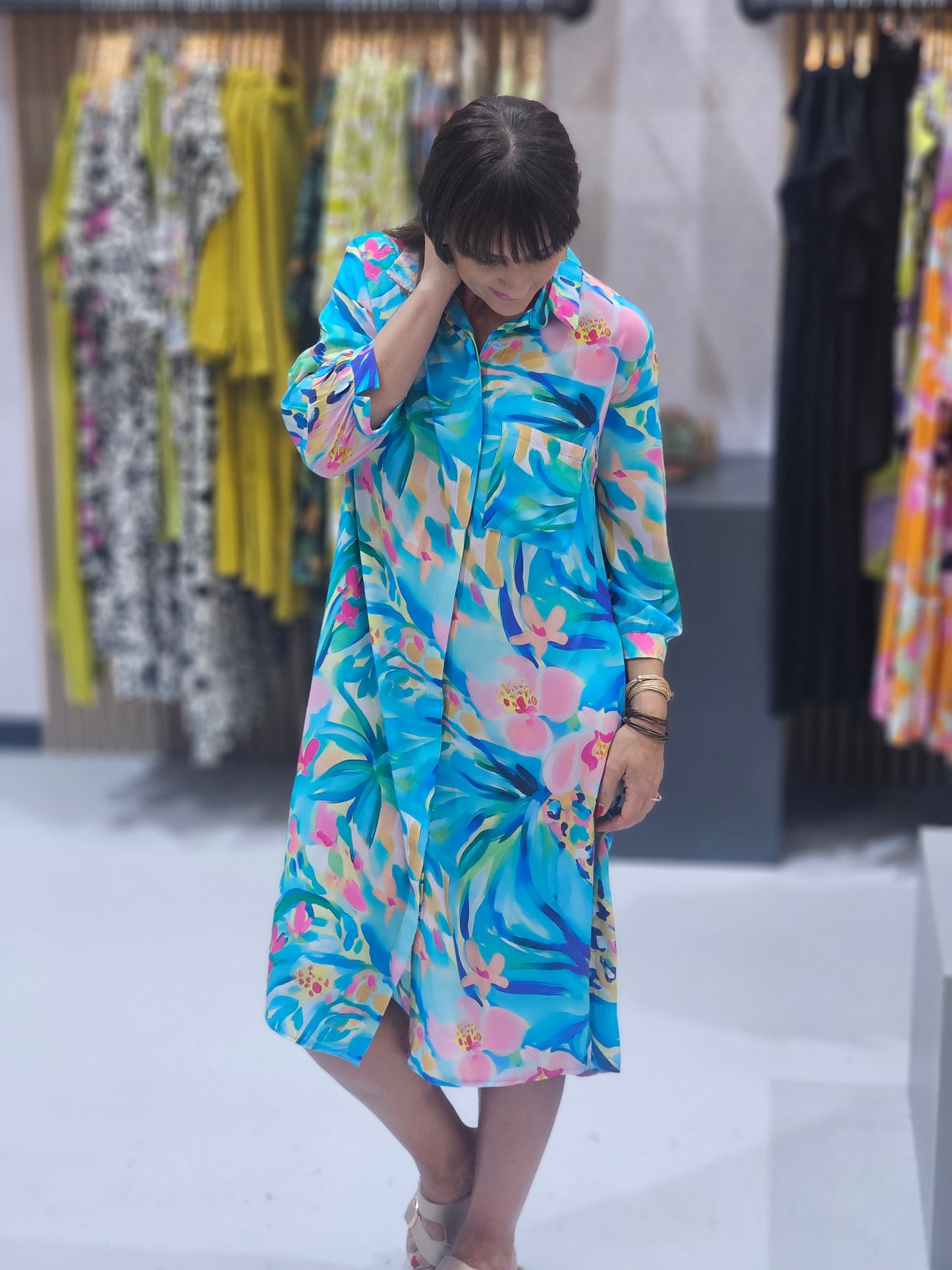 Drift Dress Aqua Jungle Pre-Order