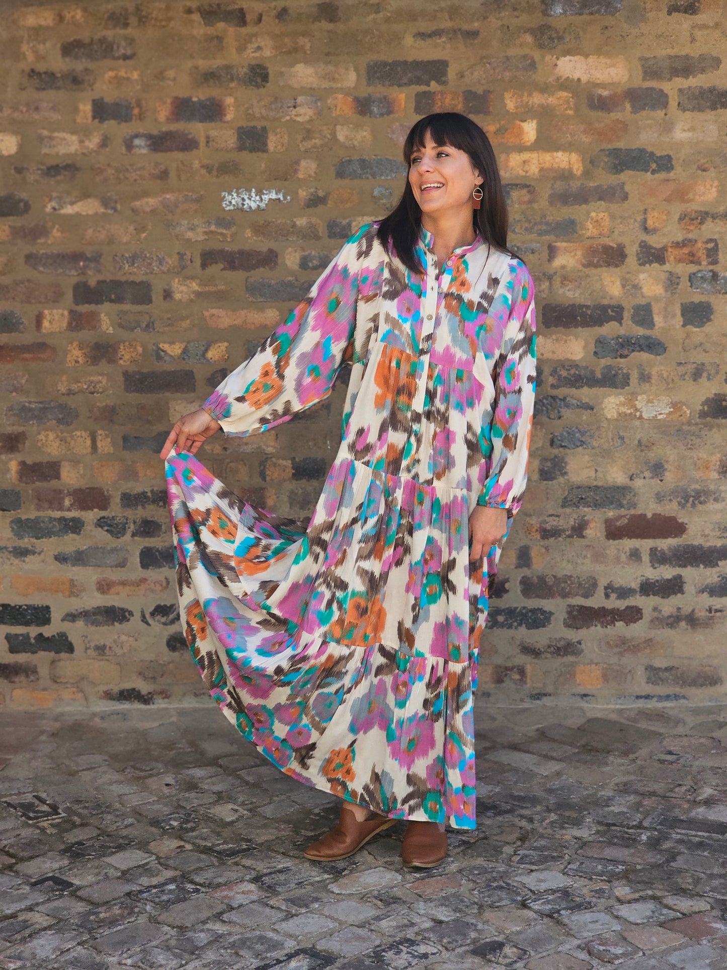 Sally Maxi Dress Warp Floral