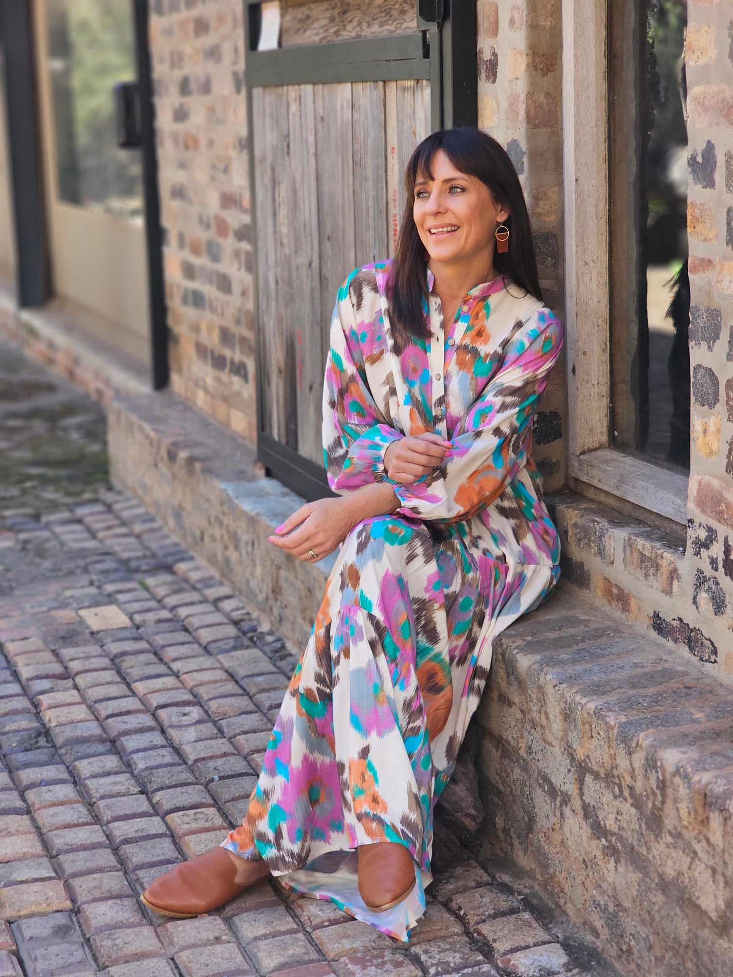 Sally Maxi Dress Warp Floral