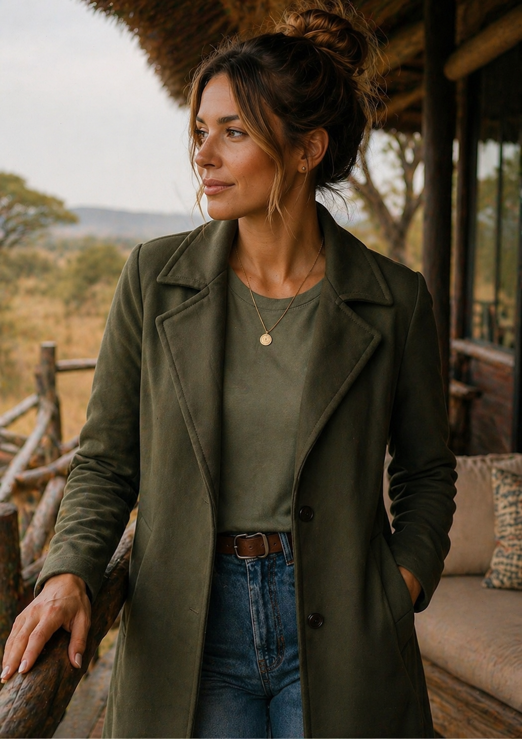 Jane Coat Khaki Soft Shell