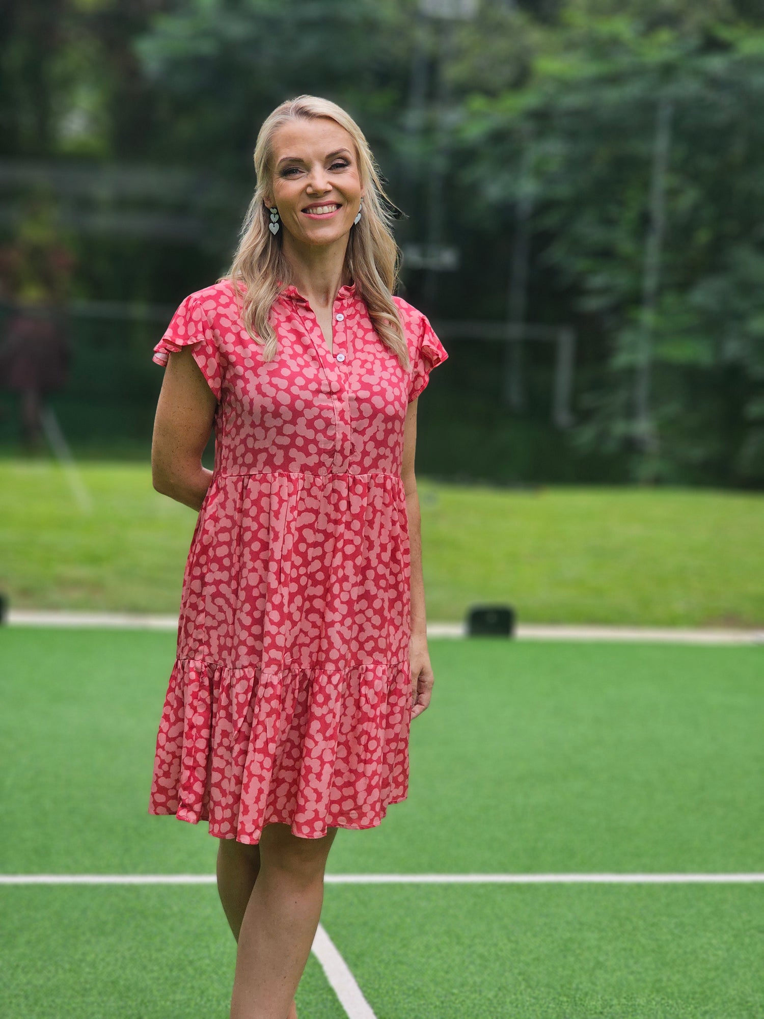 Linda Dress Pink Dot