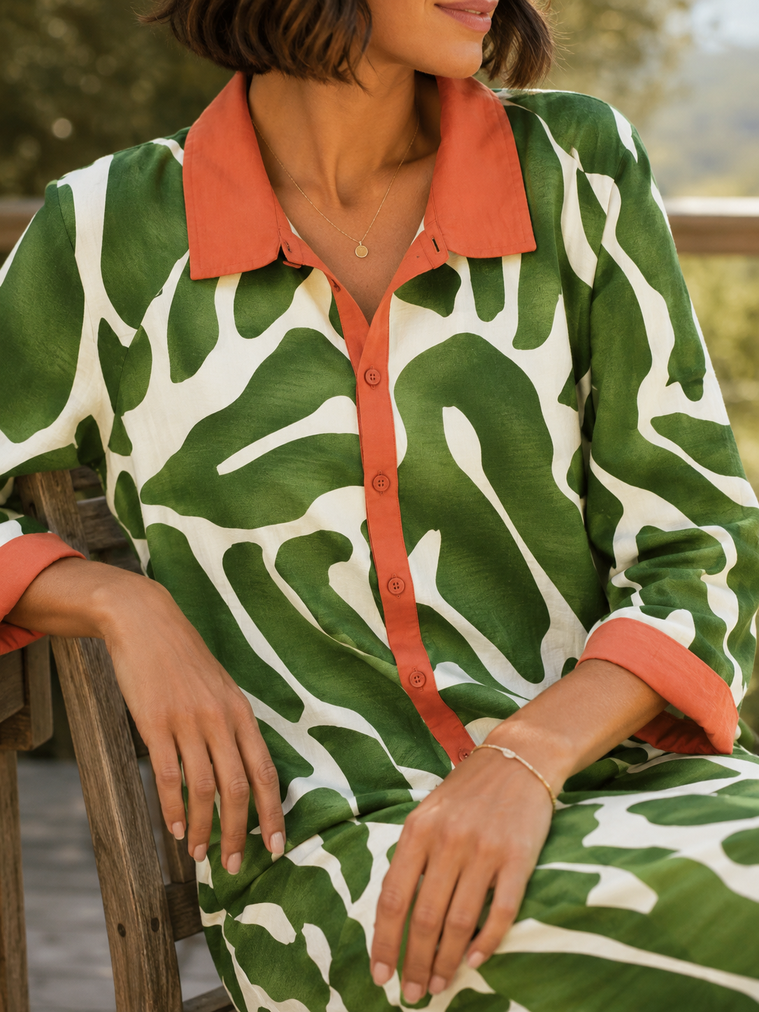 Savannah Dress Green/Orange