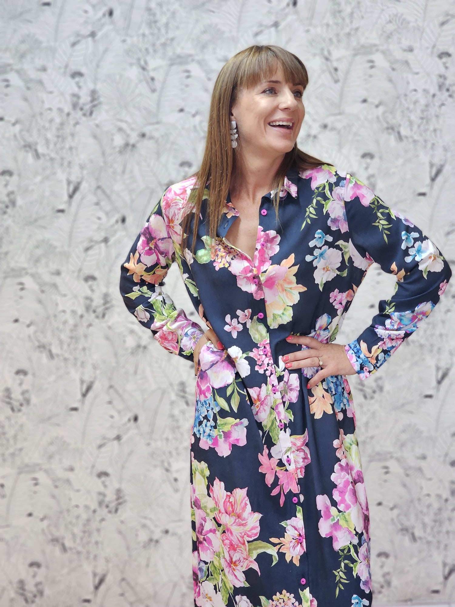 Willow Dress Maxi Midnight Pansy