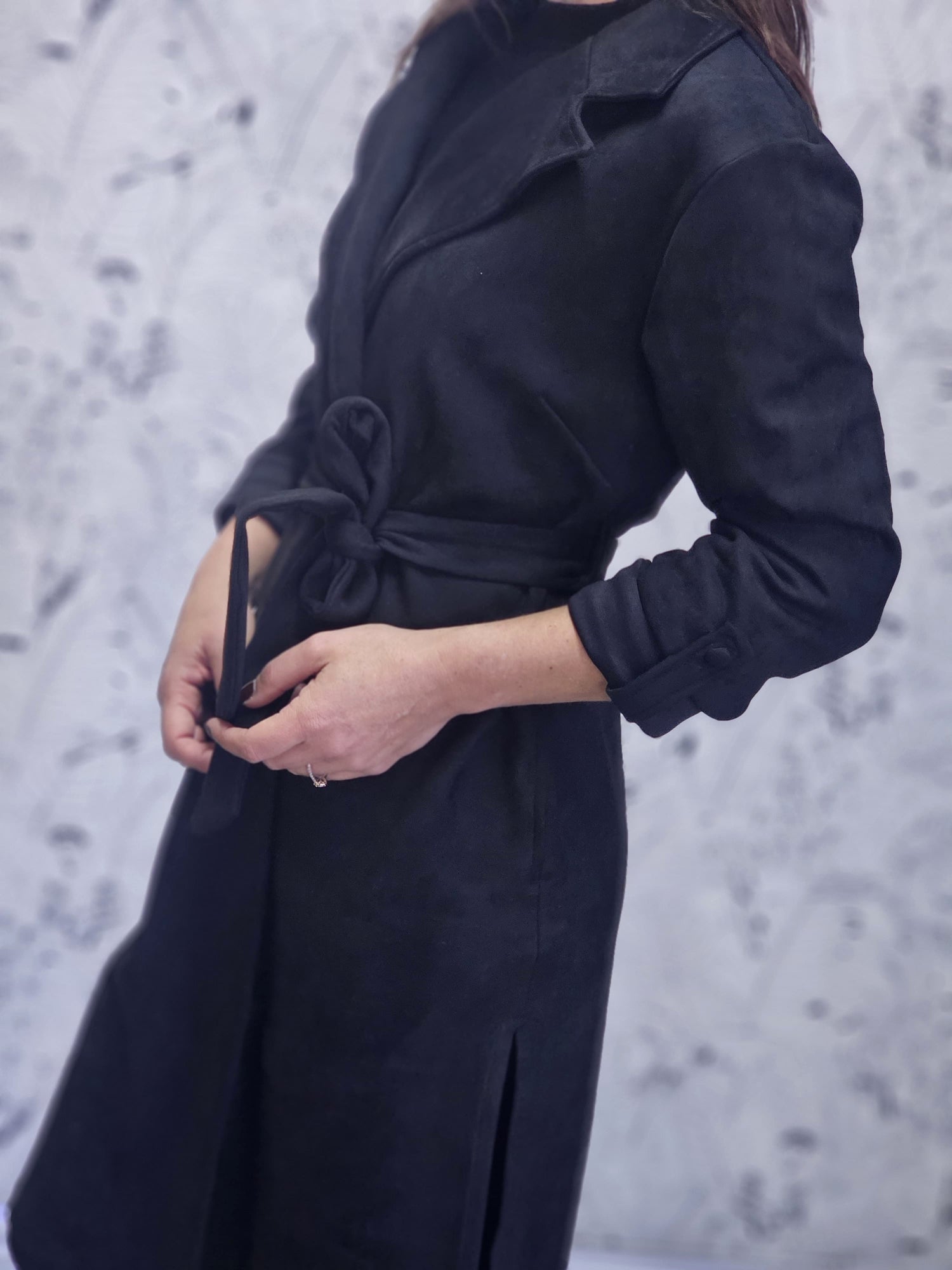 Jemma Coat Black Suede
