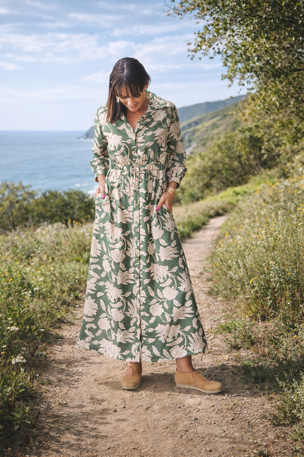 Livvy Dress Moss Saffron Pre-Order