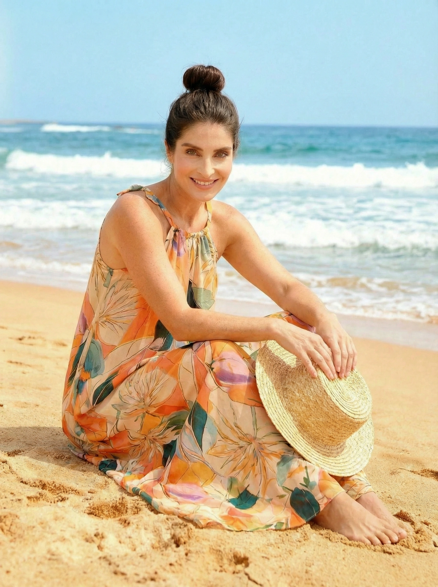 Lelane Dress Peach Floral