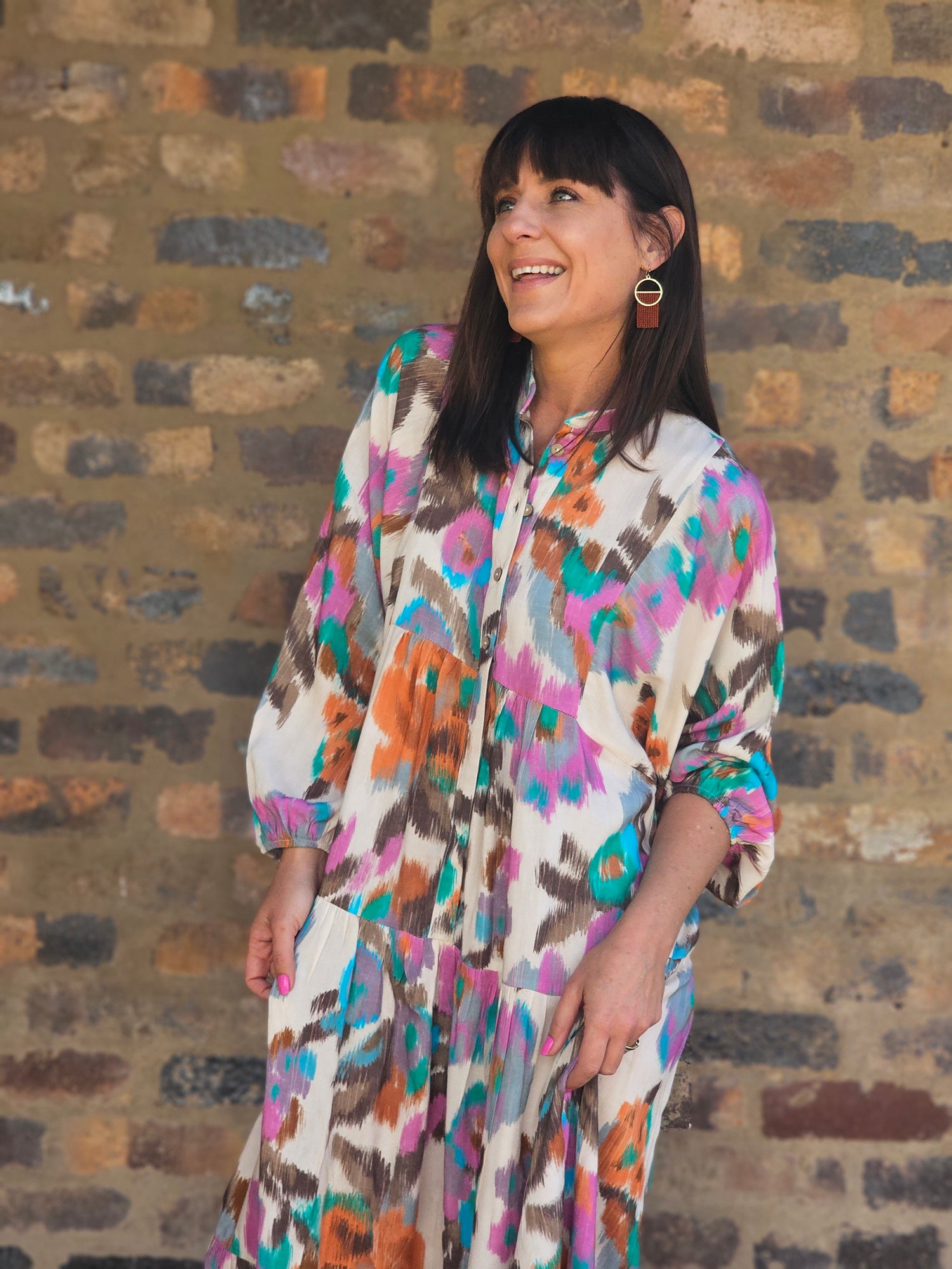 Sally Maxi Dress Warp Floral