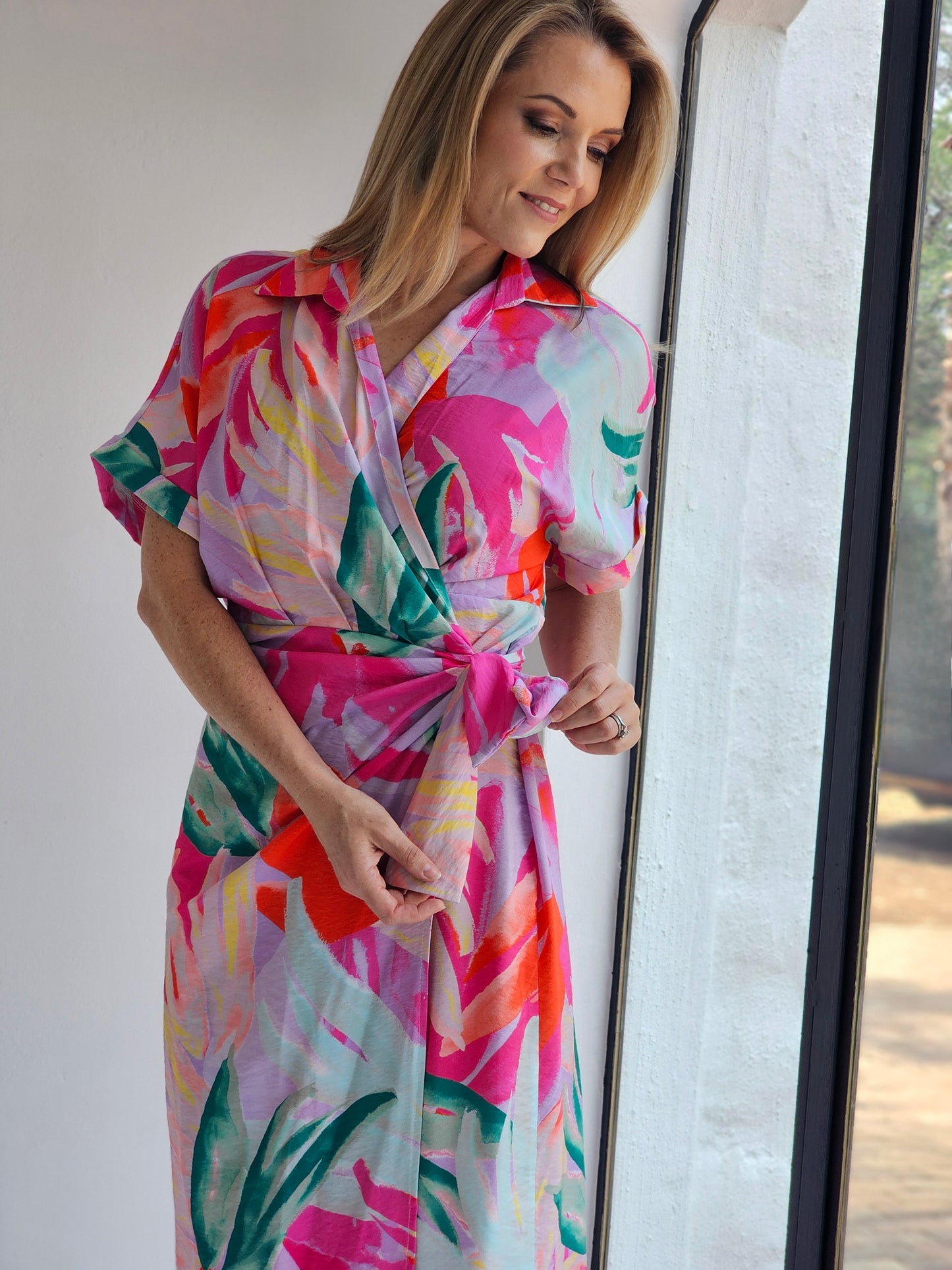 Aldi Wrap dress Flamingo